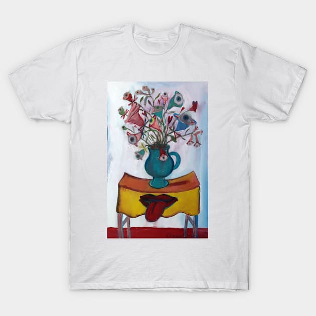 Flowers eyes and mouths II T-Shirt by diegomanuel